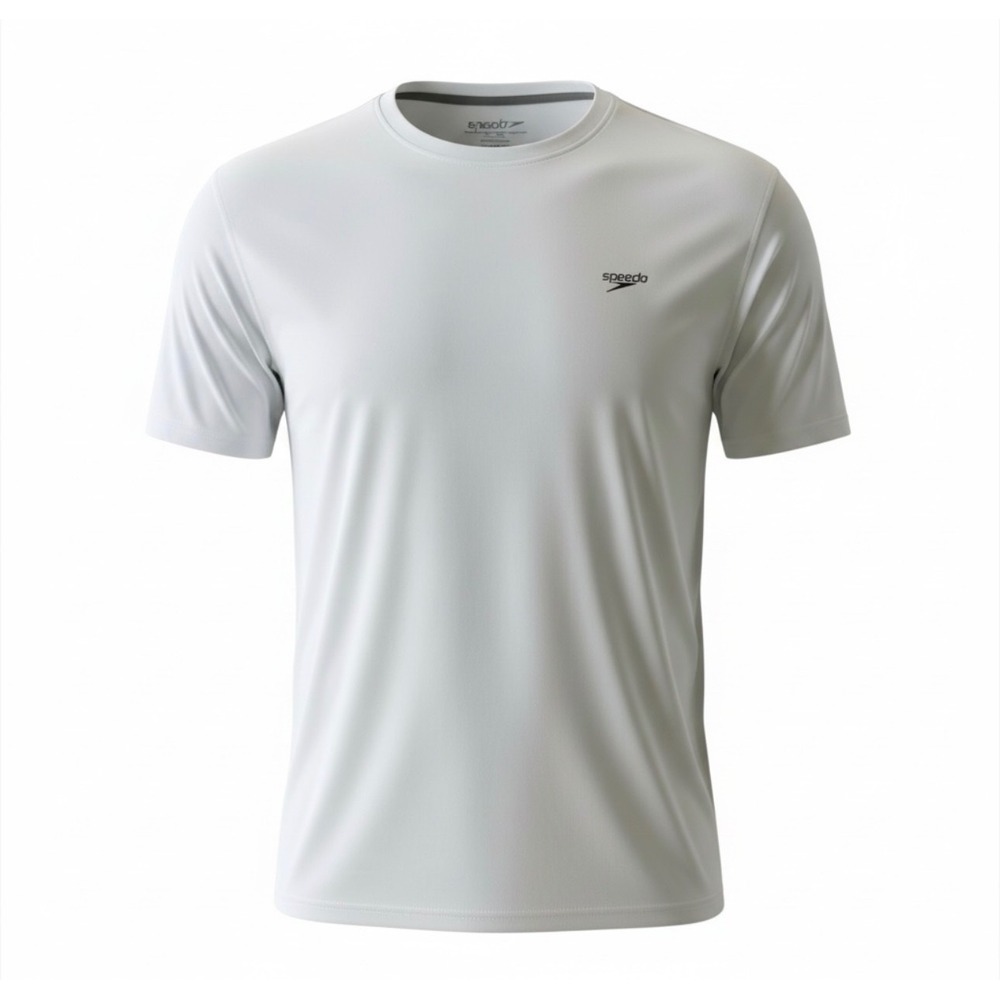 Speedo Men's‎ UV Protection Rash Guard T Shirt White Short Sleeve Sun Shirt XL